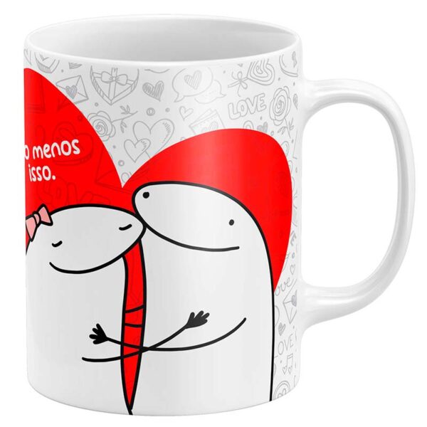 Caneca Flork Namorados Tem Sorte que Cê Beija Bem