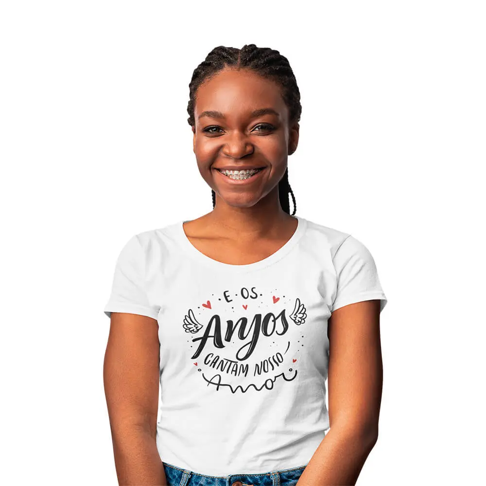 camisa e os anjos cantam nosso amor feminina