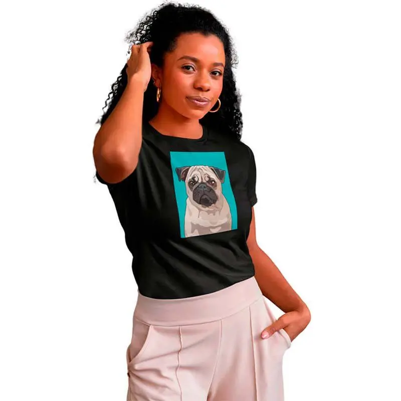 Camisa Feminina Pug dos Sonhos 4 Camisa Feminina Pug dos Sonhos