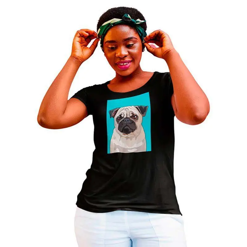 Camisa Feminina Pug dos Sonhos 3 Camisa Feminina Pug dos Sonhos