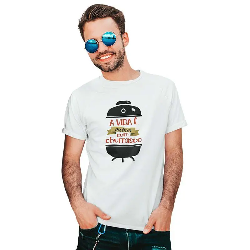 Camisa Masculina A Vida é Melhor com Churrasco 3 Camisa Masculina A Vida é Melhor com Churrasco