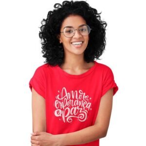 Camisa de Natal Amor Esperança e Paz - Image 1