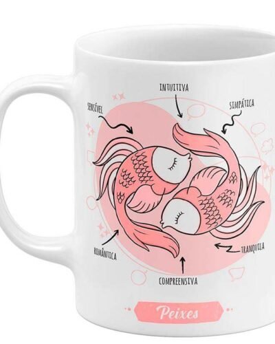 Caneca Signo de Peixes Arte Divertida