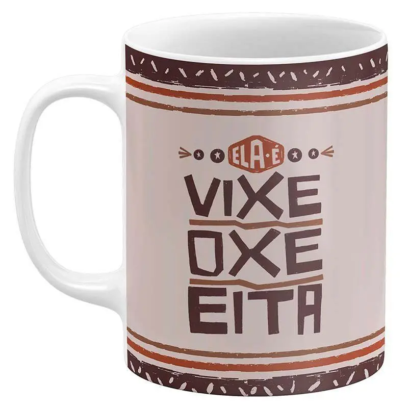 Caneca Xilogravura - Ela É Vixe Oxe Eita