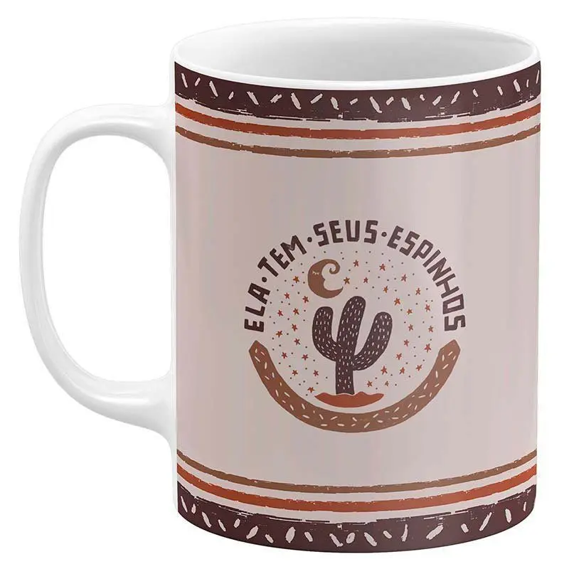 Caneca Xilogravura - Ela Tem Seus Espinhos