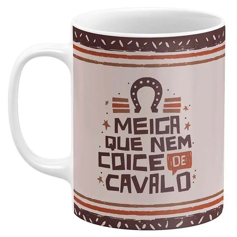 Caneca Xilogravura - Meiga que Nem Coice de Cavalo