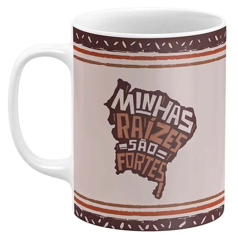 Caneca Xilogravura - Minhas Raízes São Fortes