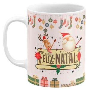 Caneca Natalina Feliz Natal Desfrute com Estilo e Alegria - Image 1