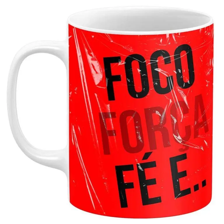 Caneca Foco Força Fé e Foda-se