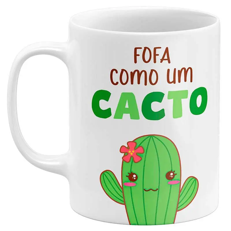 Camisas com frases positivas 58 Caneca Fofa Como um Cacto