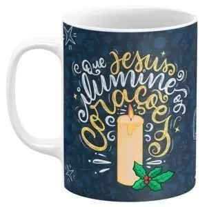 Caneca de Natal Que Jesus Ilumine os Corações - Image 1