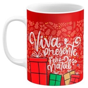 Caneca de Natal Viva o Presente, Feliz Natal - Image 1