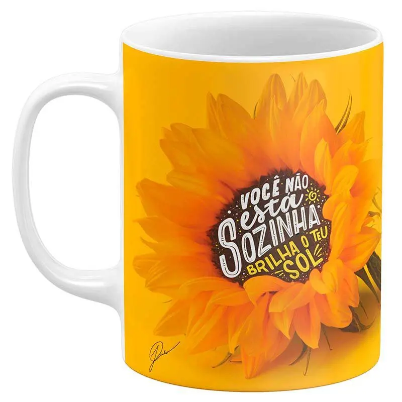 Camisas com frases positivas 60 Caneca Você Não Está Sozinha