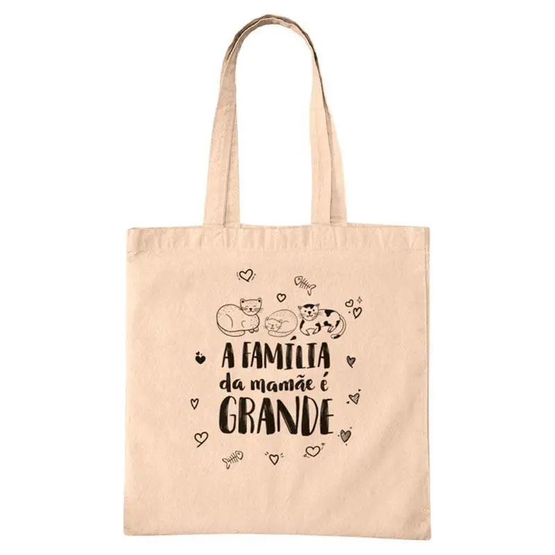 Camisas com frases positivas 72 Ecobag Dia das Mães Família da Mamãe é Grande Gato