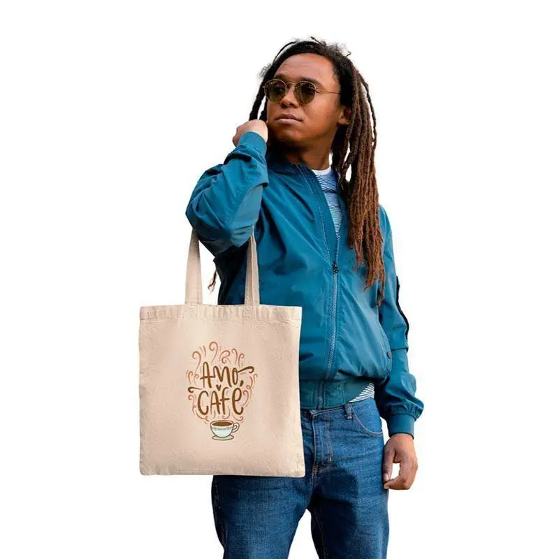 Camisas com frases positivas 70 Ecobag Amo Café