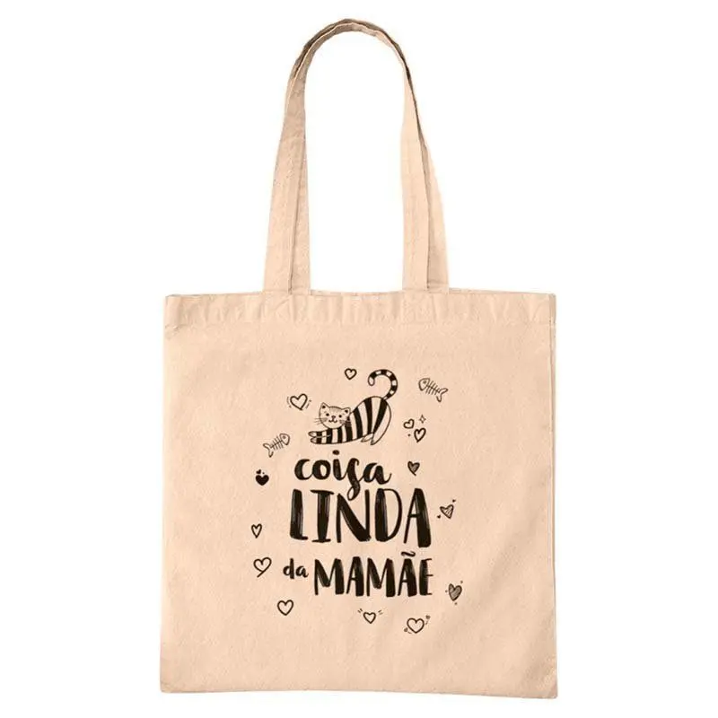 Camisas com frases positivas 64 Ecobag Dia das Mães Coisa Linda da Mamãe Gato